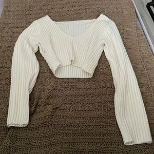 cropped v neck sweater
